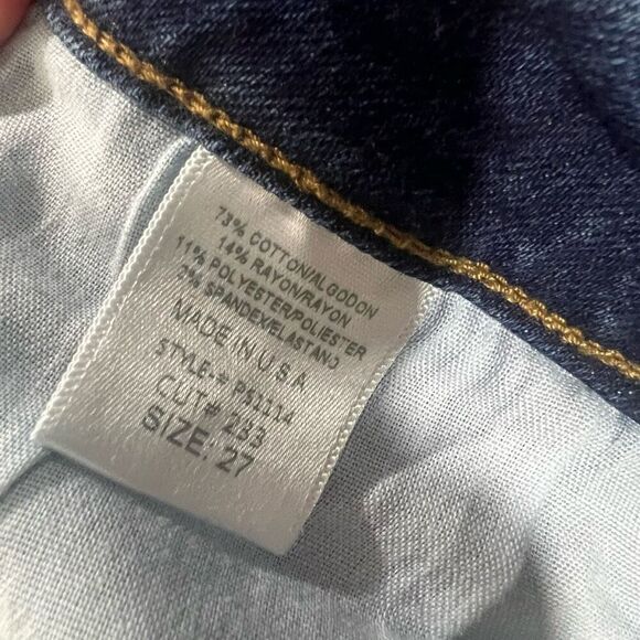 Hi-Low Straight Leg Frayed Hem Denim Pants in Medium Wash - Picture 6 of 6